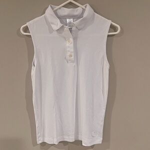 The Bubble White Sleeveless Polo Shirt  
Women's Size S